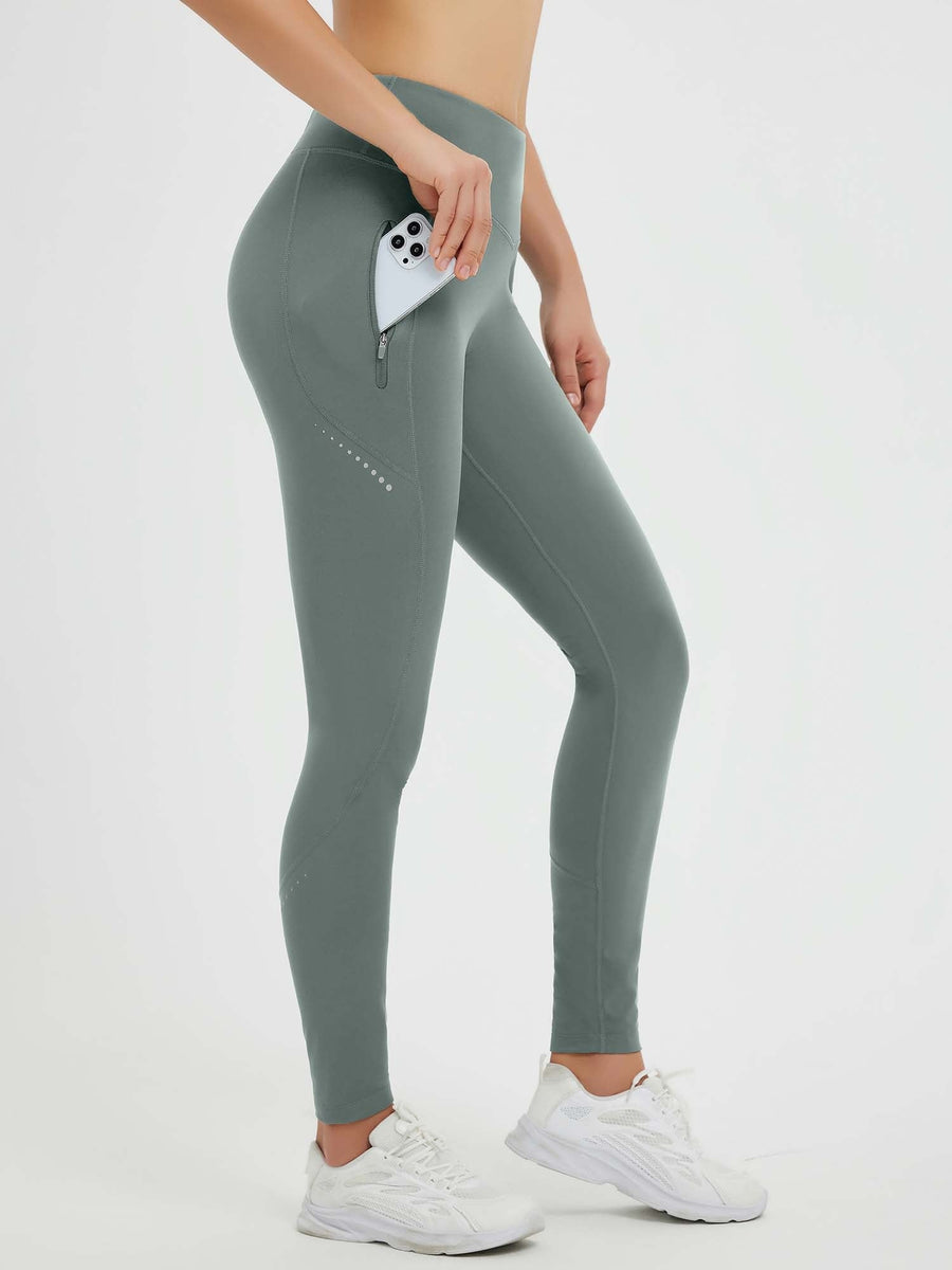 Cycling Waterproof Seamless Fleece Leggings - Dark Gray / 2XL
