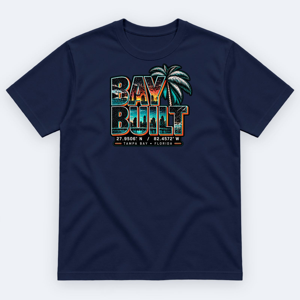 Bay Built Tee — Tampa Bay, Florida — Navy