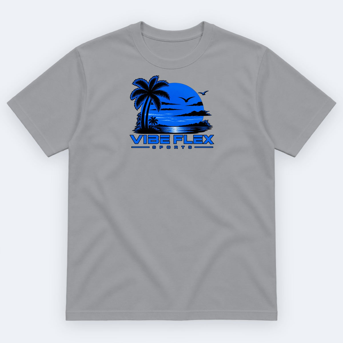 VibeFlex Sports Sunset Logo Tee — Sport Grey