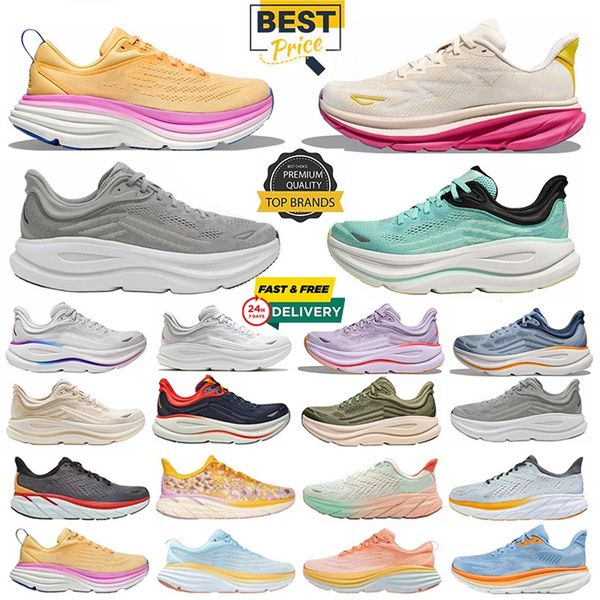Hokawomen Shoes Men Women Running Shoes Clifton 9 Bondi 8 Sports Shoes Fashion Classic Grew Black De Athleisure Outdoor Sneakers