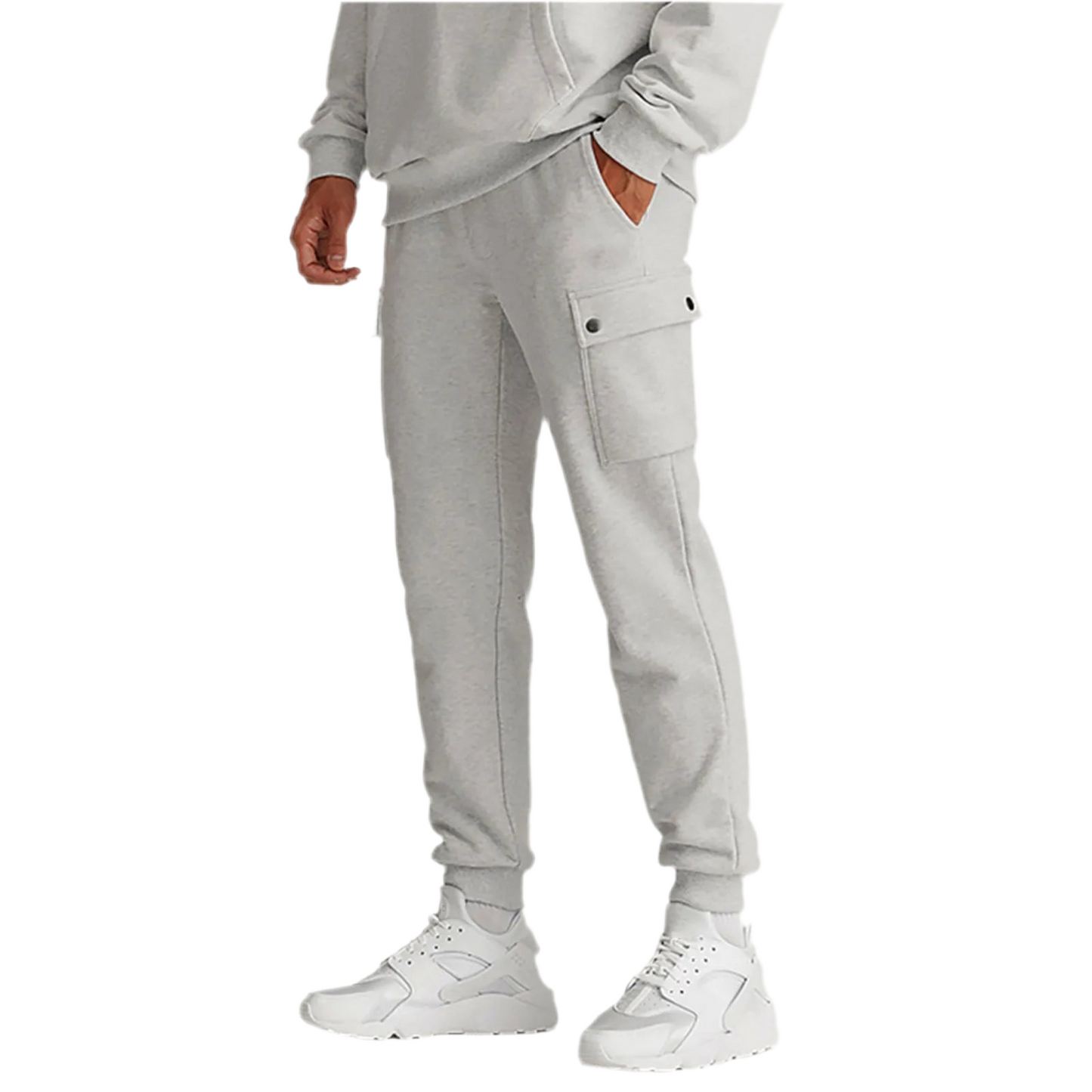 Men's Solid Color Athleisure Pocket Wide Leg And Drawstring Pants Tech Mens Pants