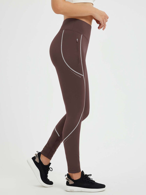 Cycling Waterproof Seamless Fleece Leggings - Dark Brown / 2XL