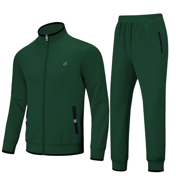 Men'S Tracksuits Sweatsuits for Men Set Track Suits 2 Piece Casual Athletic Jogging Warm up Full Zip Sweat Suits Armygreen S