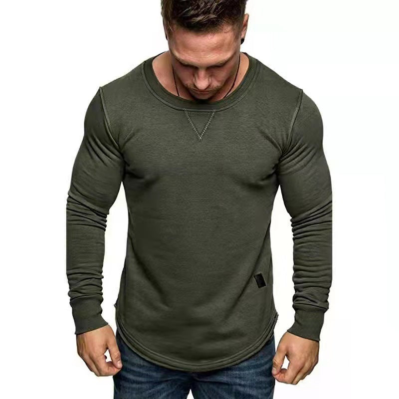 Men's Solid Color Sweater With Round Neck