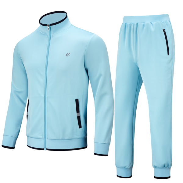 Men'S Tracksuits Sweatsuits for Men Set Track Suits 2 Piece Casual Athletic Jogging Warm up Full Zip Sweat Suits Grayblue M