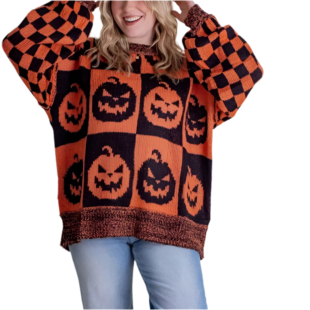 Halloween Cartoon Pumpkin Ghost Sweater