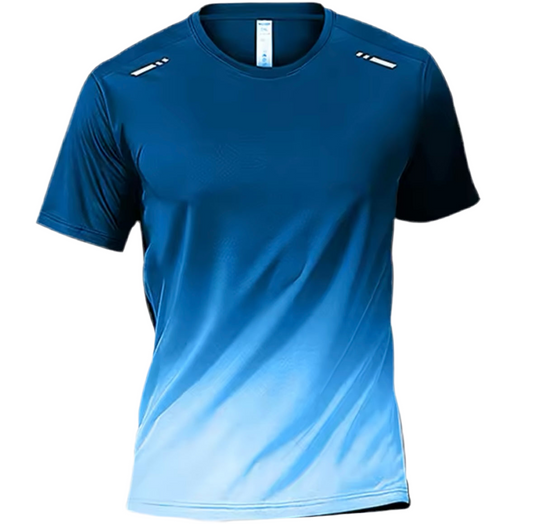 Men's T-shirts Sports Running T-shirt Quick-drying Gradient Short Sleeve