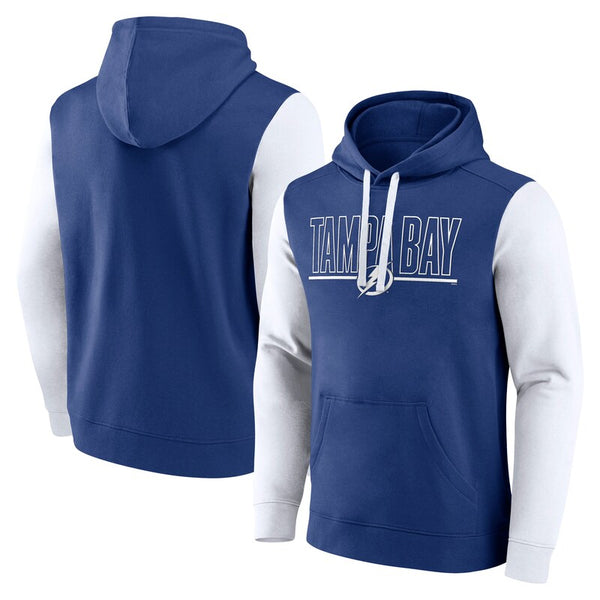 Men's Logo Athletic Blue Tampa Bay Lightning Deliver Fleece Pullover Hoodie