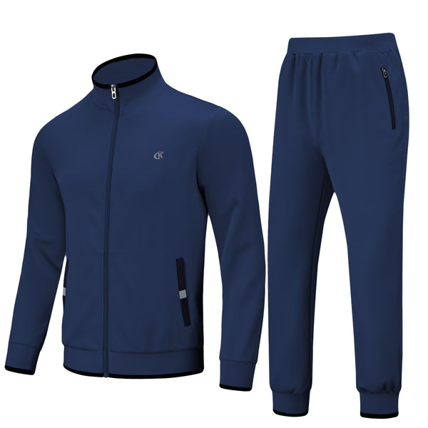 Men'S Tracksuits Sweatsuits for Men Set Track Suits 2 Piece Casual Athletic Jogging Warm up Full Zip Sweat Suits Navy S