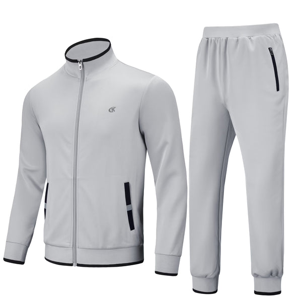 Men'S Tracksuits Sweatsuits for Men Set Track Suits 2 Piece Casual Athletic Jogging Warm up Full Zip Sweat Suits Darkgrey L