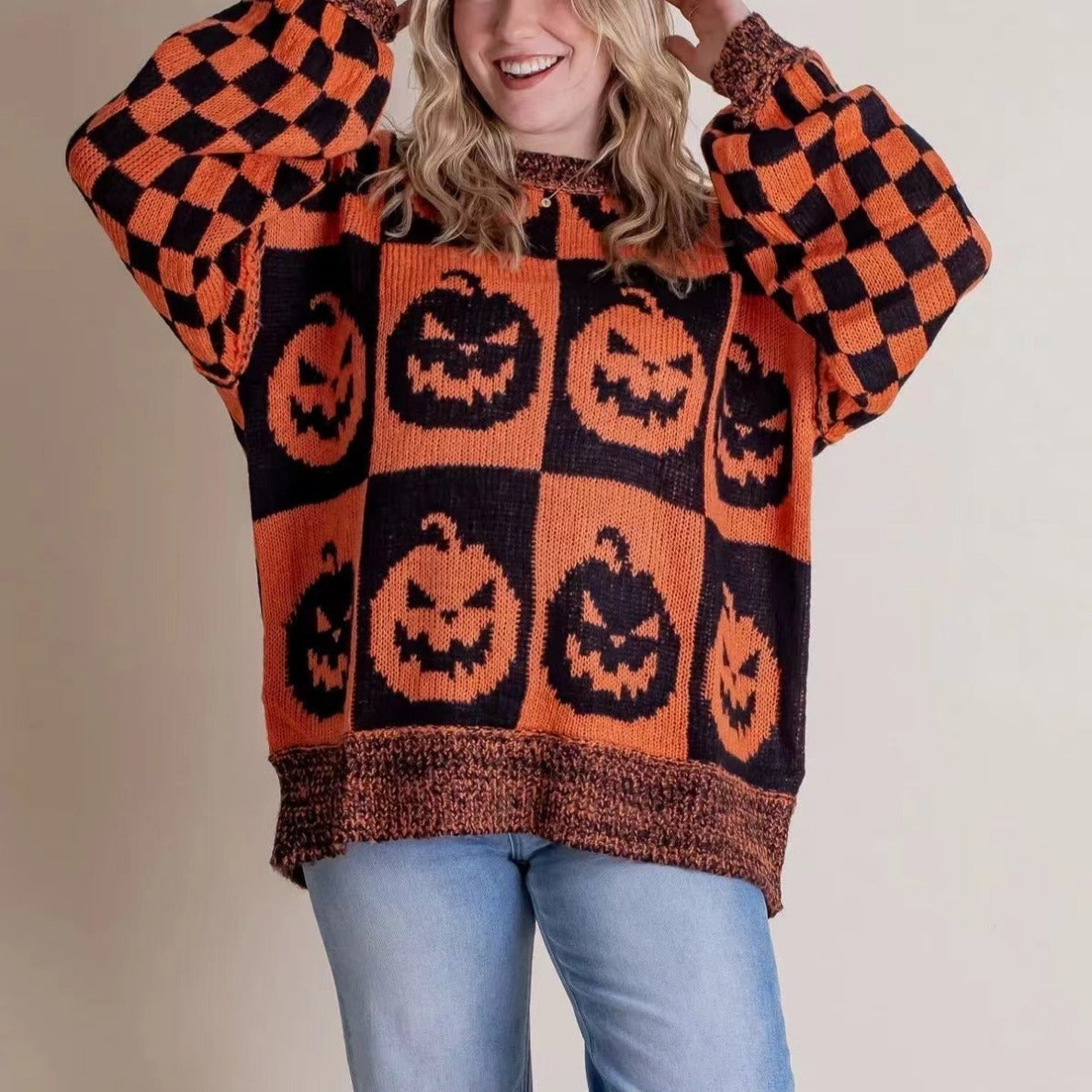 Halloween Cartoon Pumpkin Ghost Sweater