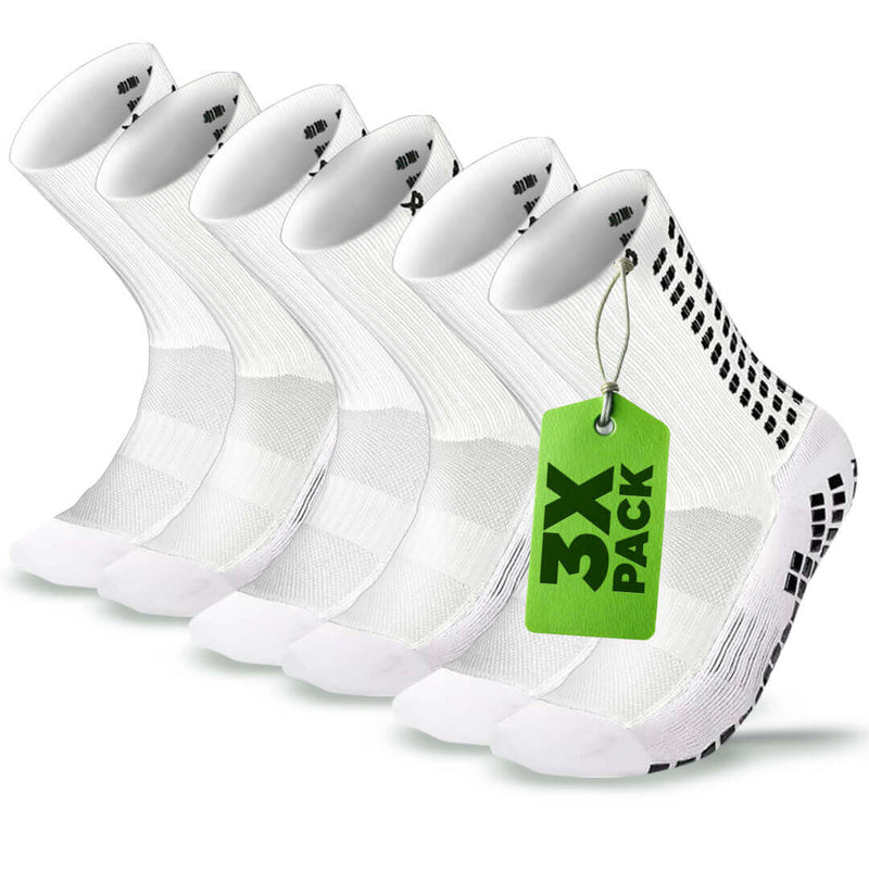 LUX White Grip Socks - 3 Pairs - Multipack