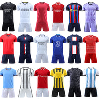 2022- Season Messi 10# 30# Soccer Football Jersey Men Kids Soccer Wear Uniform Soccer Jersey Set