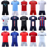 2022- Season Messi 10# 30# Soccer Football Jersey Men Kids Soccer Wear Uniform Soccer Jersey Set