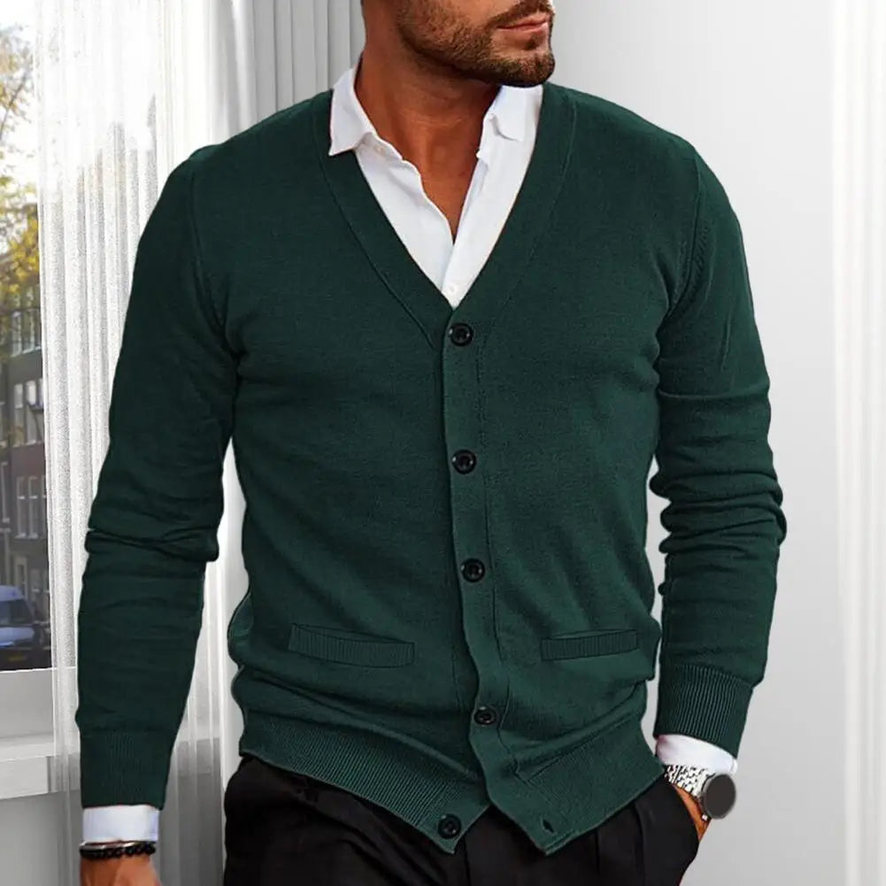 Men Casual V-Neck Cardigan Sweaters