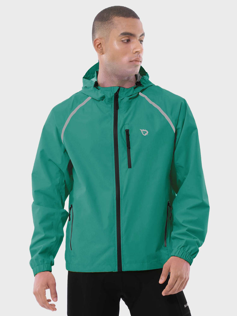 Men's UPF 50+ Waterproof Cycling Rain Jacket - Green / L