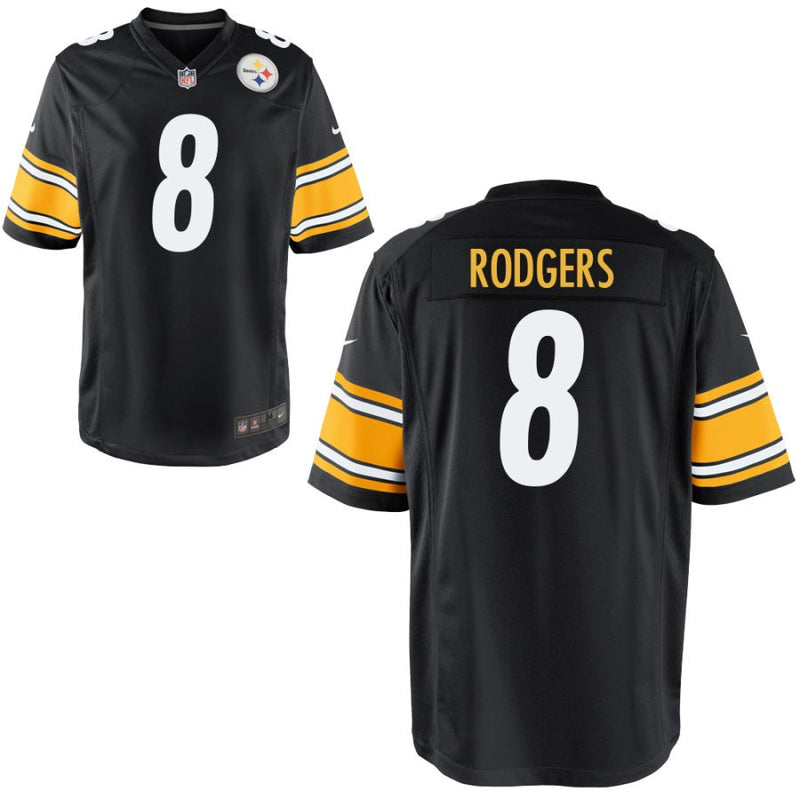 Aaron Rodgers Youth Nike Black Pittsburgh Steelers Custom Game Jersey