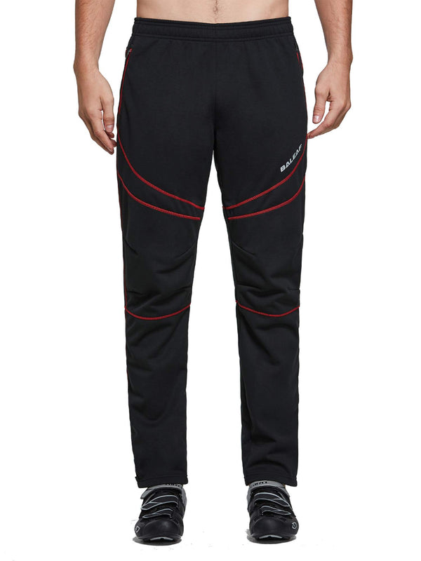 Men's Thermal Softshell Cycling Pants - Black/Red / S