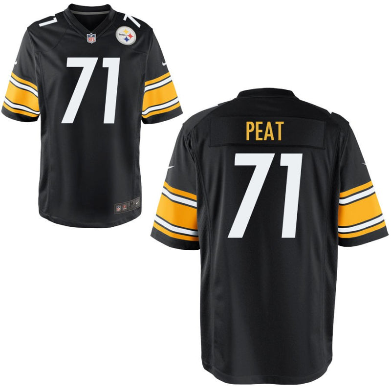 Andrus Peat Youth Nike Black Pittsburgh Steelers Custom Game Jersey