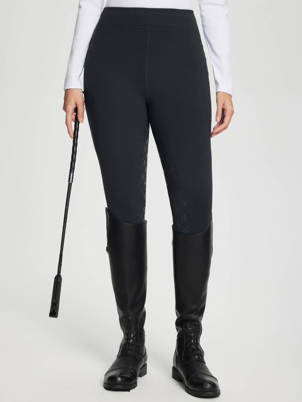 Women's Full-Seat Fleece Silicone Breeches - Black / 2XL