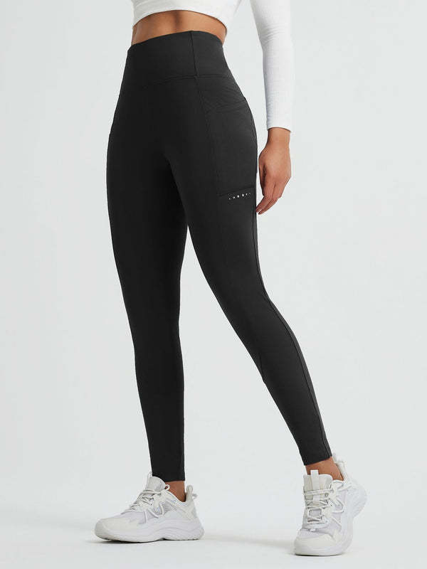 Running Cross Pocket Fleece Tight Leggings - Black / 3XL