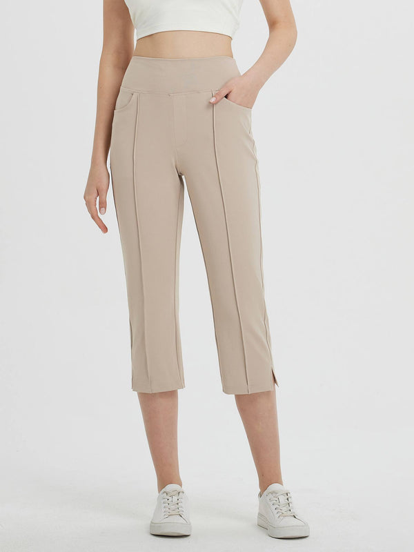 Women's High-Waisted Capris - Khaki / XS