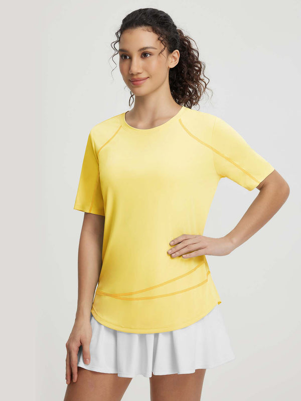 Baleaf UPF 50+ Stretchy Short-Sleeve Shirt - Yellow / S