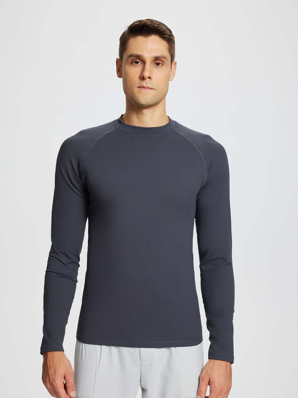 Men's Half-Mock Knit Fleece Running Top - Dark Gray / XL