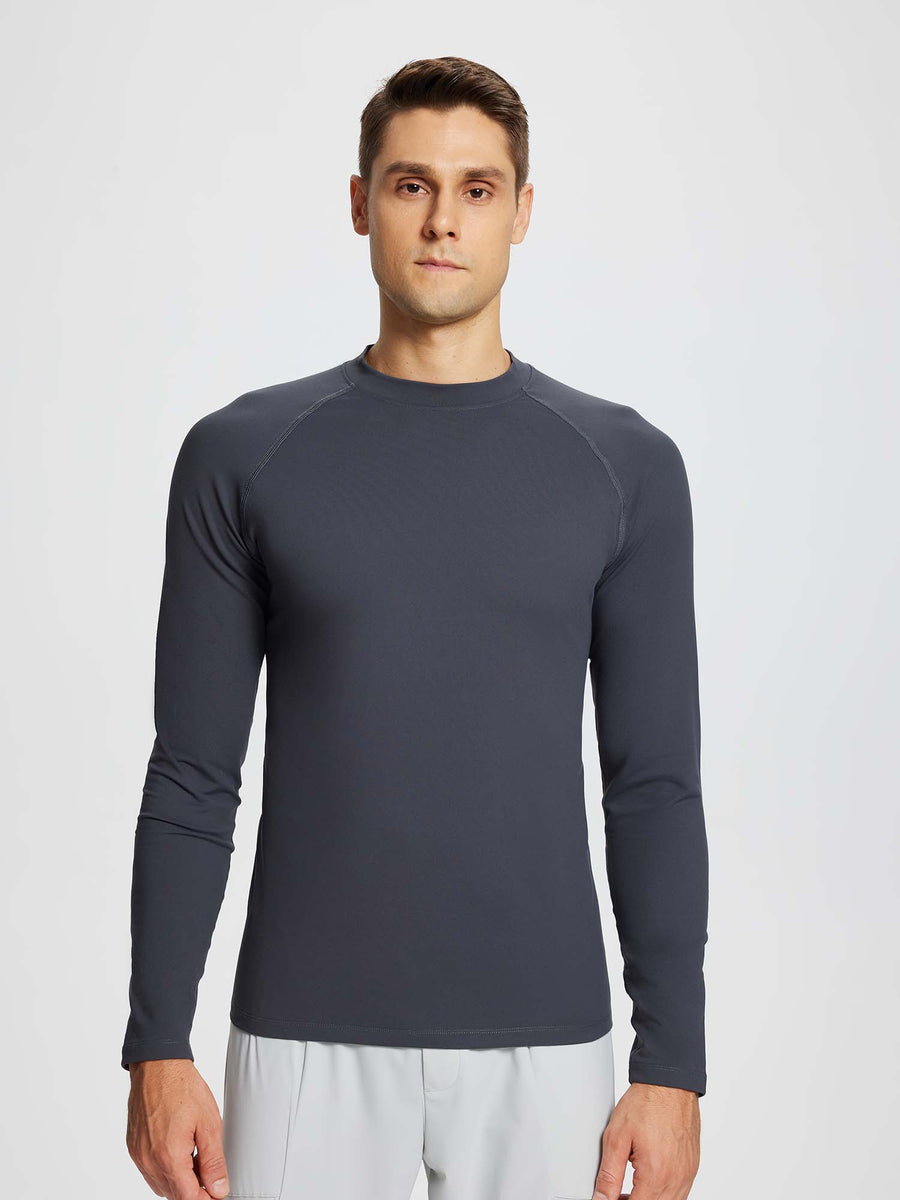 Men's Half-Mock Knit Fleece Running Top - Dark Gray / XL