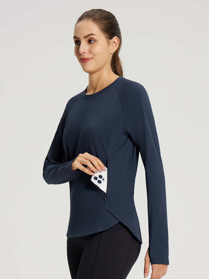 Pullover Fleece Long Sleeve T - Navy Blue / XL