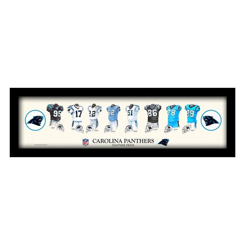 Carolina Panthers 8" x 26" Framed Art Uniform Heritage Print