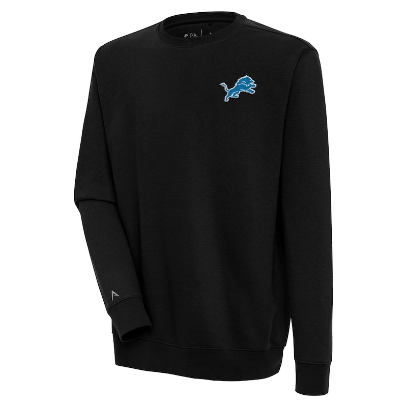 Men's Antigua  Black Detroit Lions Victory Pullover Sweatshirt