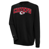 Men's Antigua  Black Kansas City Chiefs Victory Chenille Pullover Sweatshirt