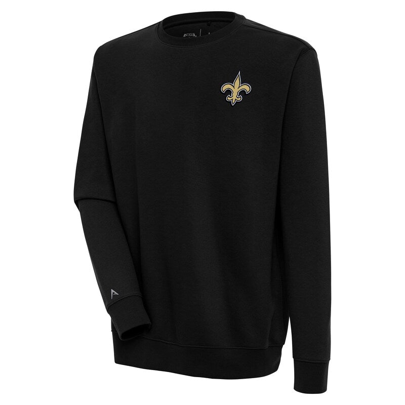 Men's Antigua  Black New Orleans Saints Victory Pullover Sweatshirt