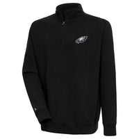 Men's Antigua  Black Philadelphia Eagles Victory Quarter-Zip Pullover Top