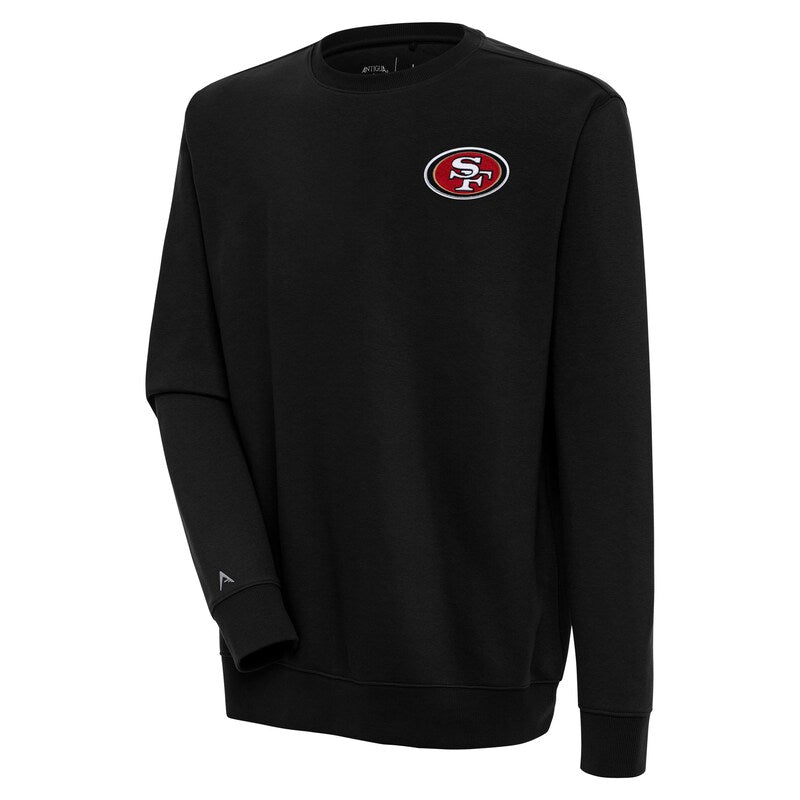 Men's Antigua  Black San Francisco 49ers Victory Pullover Sweatshirt
