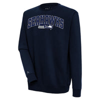 Men's Antigua  College Navy Seattle Seahawks Victory Chenille Pullover Sweatshirt