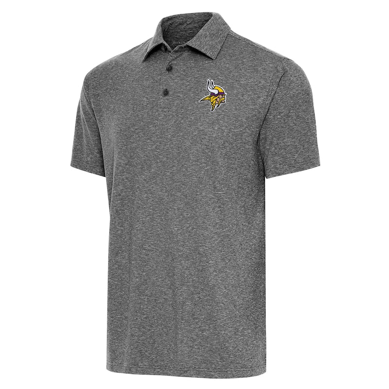 Men's Antigua  Heather Black Minnesota Vikings Par Polo