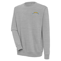 Men's Antigua  Heather Gray Los Angeles Chargers Victory Pullover Sweatshirt