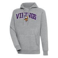 Men's Antigua  Heather Gray Minnesota Vikings Victory Pullover Hoodie