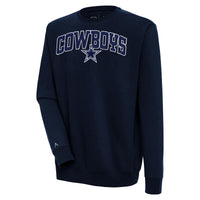 Men's Antigua  Navy Dallas Cowboys Victory Chenille Pullover Sweatshirt