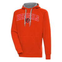 Men's Antigua  Orange Cincinnati Bengals Victory Pullover Hoodie