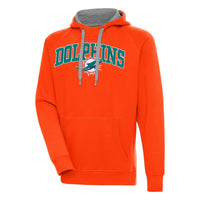 Men's Antigua  Orange Miami Dolphins Victory Pullover Hoodie