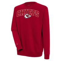 Men's Antigua  Red Kansas City Chiefs Victory Chenille Pullover Sweatshirt