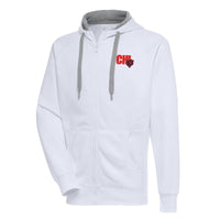 Men's Antigua  White Chicago Bears Victory Full-Zip Hoodie