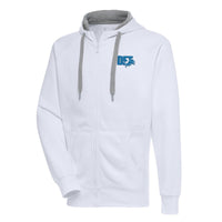 Men's Antigua  White Detroit Lions Victory Full-Zip Hoodie