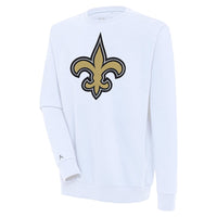 Men's Antigua  White New Orleans Saints Victory Pullover Sweatshirt