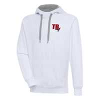 Men's Antigua  White Tampa Bay Buccaneers Victory Pullover Hoodie