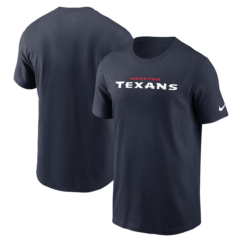Men's Nike Navy Houston Texans Primetime Wordmark Essential T-Shirt