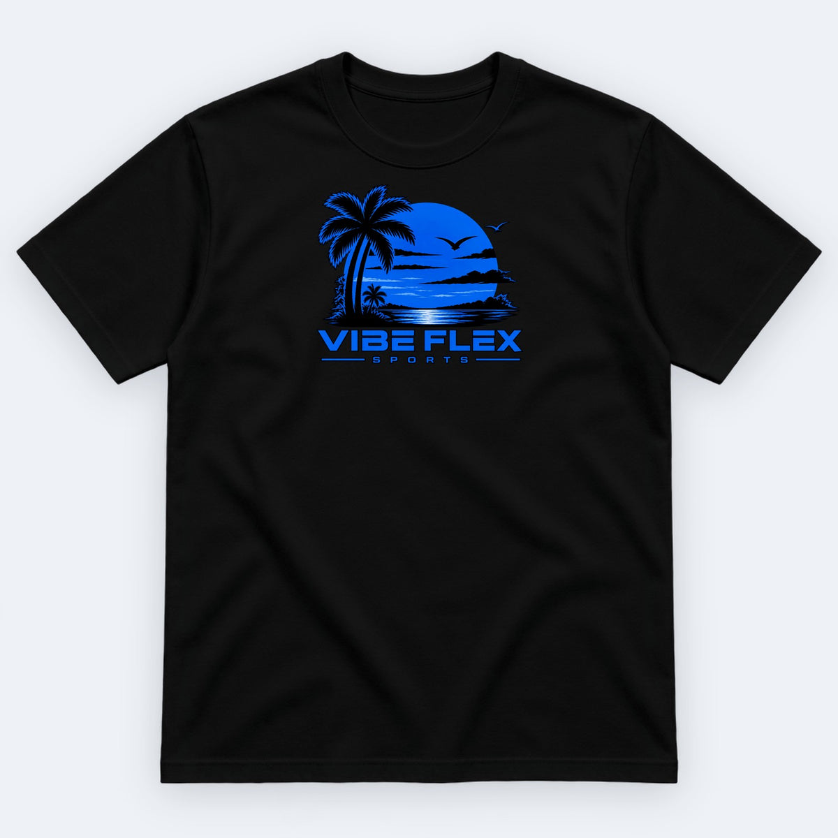 VibeFlex Sports Sunset Logo Tee — Black